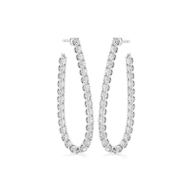 HEARTS ON FIRE SIGNATURE 18CT WHITE GOLD PEAR SHAPED DIAMONDS HOOPS - LARGE