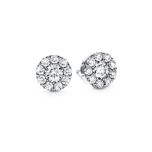 HEARTS ON FIRE 'FULFILLMENT' 18CT WHITE GOLD 1.98CT ROUND HALO DIAMOND STUD EARRINGS (Image 1)