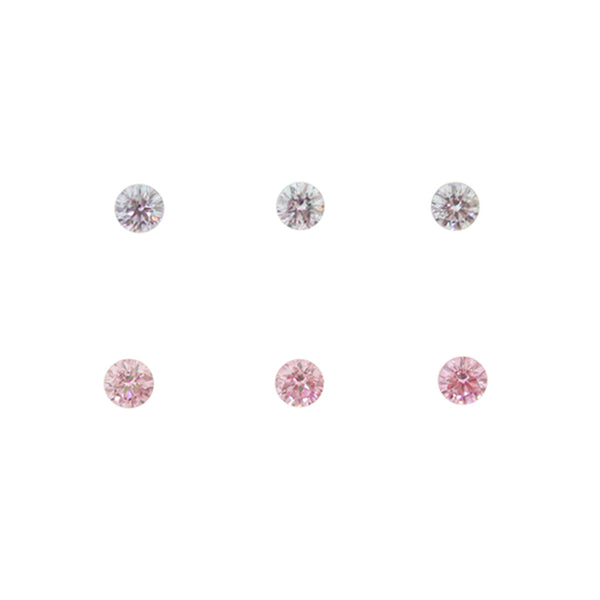 0.20CT = 6 X FANCY INTENSE PINK-FANCY INTENSE BLUE/SI2 ROUND BRILLIANT CUT ARGYLE PINK DIAMONDS IGI COLLECTORS EDITION (Image 1)