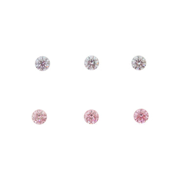 0.20CT = 6 X FANCY INTENSE PINK-FANCY INTENSE BLUE/SI2 ROUND BRILLIANT CUT ARGYLE PINK DIAMONDS IGI COLLECTORS EDITION