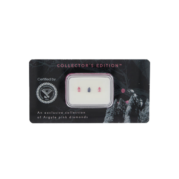 0.15CT = 3 X FANCY INTENSE VIOLETISH GREY (X2) AND FANCY INTENSE PINK (X1)/SI1 PEAR SHAPED ARGYLE PINK DIAMONDS - IGI COLLECTORS EDITION (Image 2)