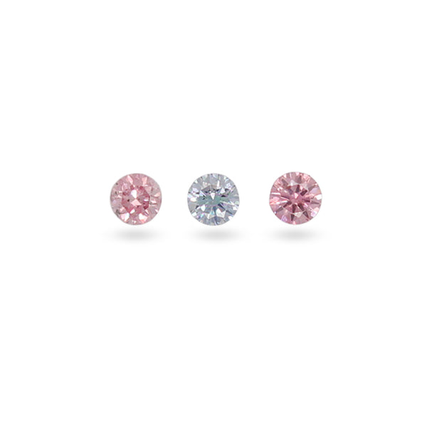 0.19CT = 3 X FANCY INTENSE PINK-FANCY INTENSE BLUISH GREY/SI2 ROUND BRILLIANT CUT ARGYLE PINK DIAMONDS - IGI COLLECTORS EDITION (Image 1)