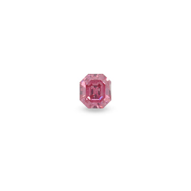 0.72CT FANCY VIVID PURPLISH PINK/I1 EMERALD CUT ARGYLE PINK DIAMOND - IGI COLLECTORS EDITION