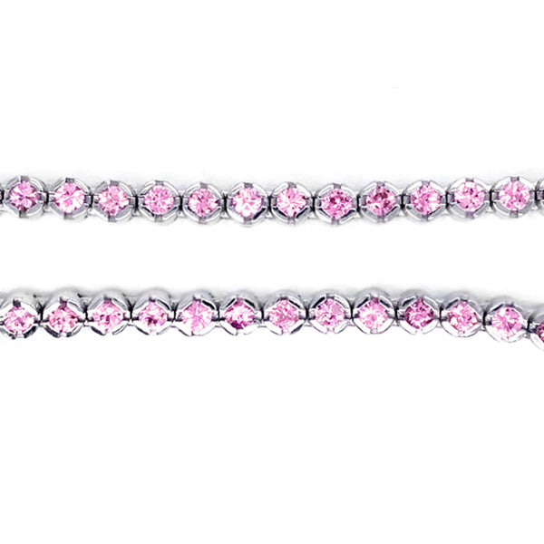 FIESSLER 18CT WHITE GOLD PINK SAPPHIRE NECKLACE (Image 2)