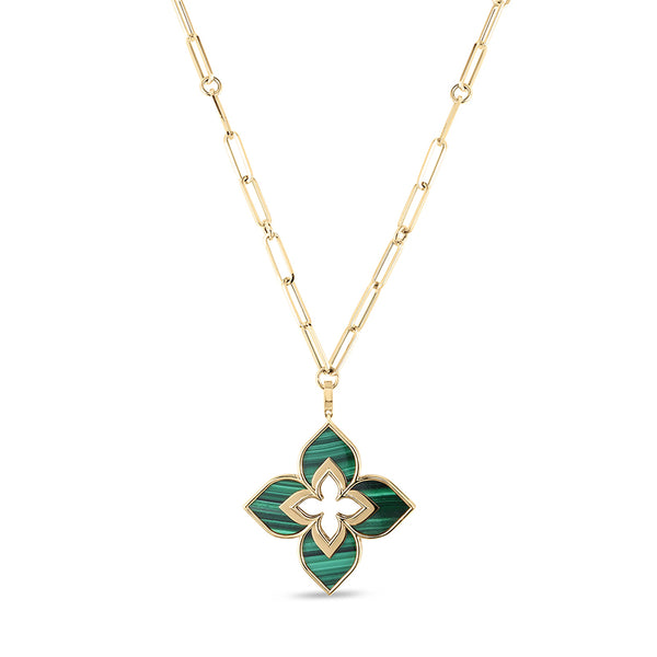 ROBERTO COIN 'VENETIAN PRINCESS' 18CT YELLOW GOLD MALACHITE NECKLACE (Image 1)