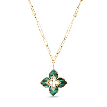 ROBERTO COIN 'VENETIAN PRINCESS' 18CT YELLOW GOLD MALACHITE NECKLACE