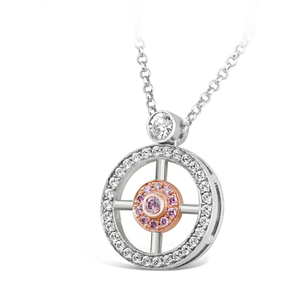 ARGYLE PINK DIAMOND AND DIAMOND NECKLACE SET IN 18CT ROSE AND WHITE GOLD (Image 2)