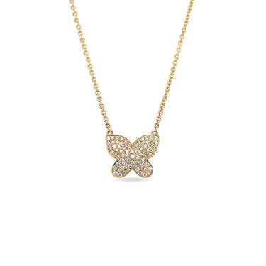 'BUTTERFLY' 18CT YELLOW GOLD DIAMOND NECKLACE