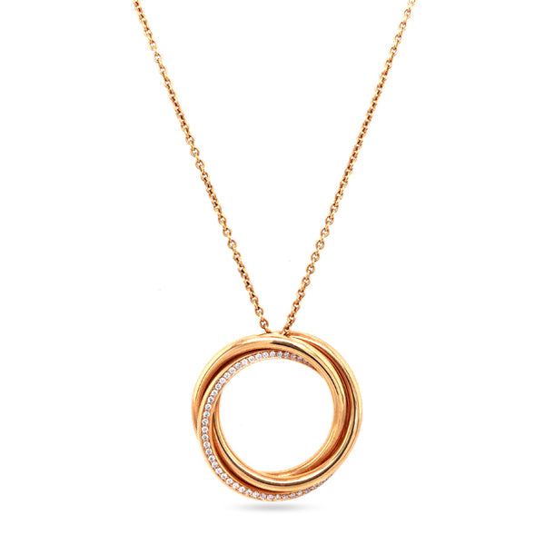 STOCKERT 18CT ROSE GOLD DIAMOND PENDANT WITH TRACE CHAIN (Image 1)