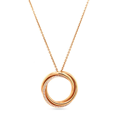 STOCKERT 18CT ROSE GOLD DIAMOND PENDANT WITH TRACE CHAIN