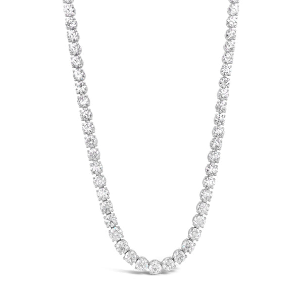 18CT WHITE GOLD GRADUATING CLAW SET DIAMOND LINE NECKLACE (Image 1)