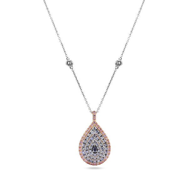 ARGYLE 'BLUE HORIZON' LIMITED EDITION BLUE, PINK AND WHITE DIAMOND NECKLACE (Image 1)