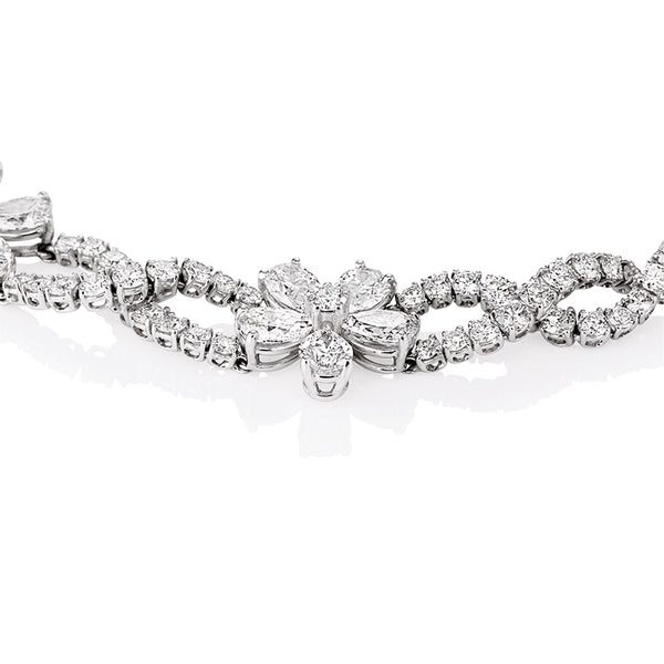 NEW ITALIAN ART 18CT WHITE GOLD DIAMOND NECKLACE (Image 4)