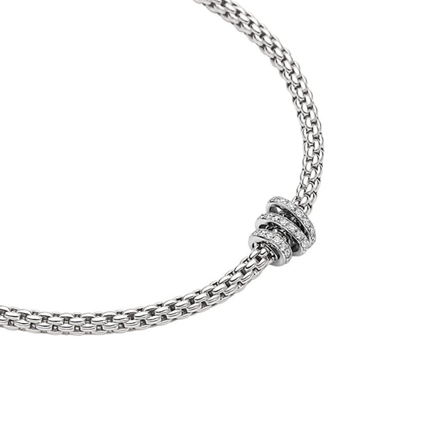 FOPE 'PRIMA' 18CT WHITE GOLD DIAMOND RONDELLE NECKLACE (Image 1)