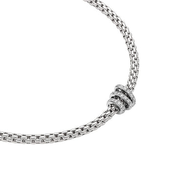 FOPE 'PRIMA' 18CT WHITE GOLD DIAMOND RONDELLE NECKLACE