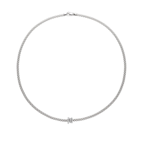 FOPE 'PRIMA' 18CT WHITE GOLD DIAMOND RONDELLE NECKLACE (Image 2)