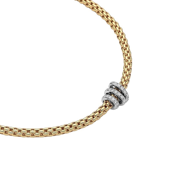 FOPE 'PRIMA' 18CT YELLOW GOLD AND 18CT WHITE GOLD PAVE DIAMOND NECKLACE (Image 1)