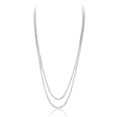 PICCHIOTTI 18CT WHITE GOLD 27.64CT DOUBLE STRAND DIAMOND LINE NECKLACE