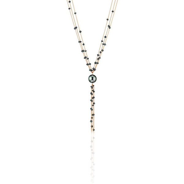 CASTAWAY ROSE GOLD & BLACK DIAMOND TAHITIAN PEARL NECKLACE (Image 1)