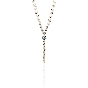 CASTAWAY ROSE GOLD & BLACK DIAMOND TAHITIAN PEARL NECKLACE