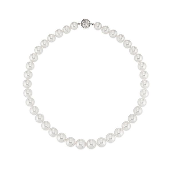 AUTORE 18CT WHITE GOLD SOUTH SEA PEARL STRAND WITH DIAMOND CLASP (Image 1)