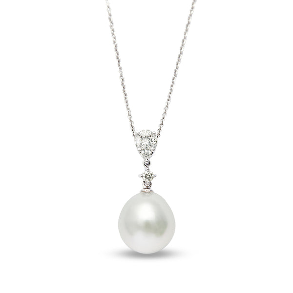 AUTORE 18CT WHITE GOLD SOUTH SEA PEARL AND DIAMOND PENDANT (Image 1)