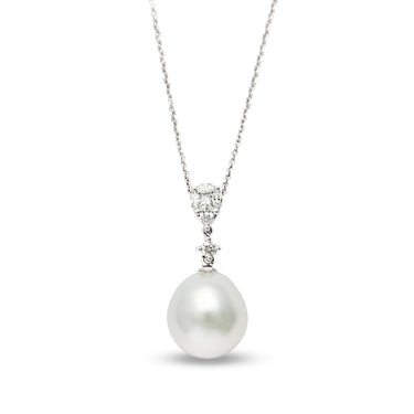 AUTORE 18CT WHITE GOLD SOUTH SEA PEARL AND DIAMOND PENDANT