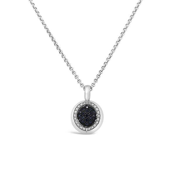 JORG HEINZ 18CT WHITE GOLD BLACK AND WHITE DIAMOND SOUTH SEA PEARL MAGIC PENDANT (Image 1)