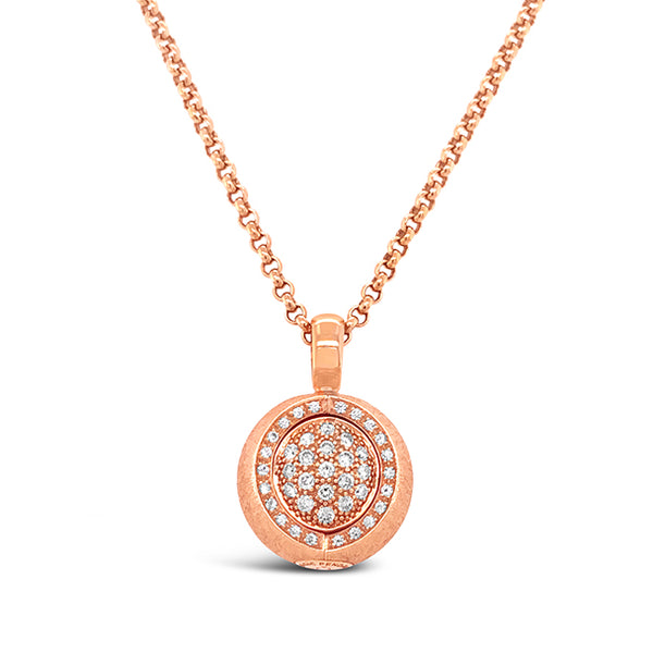 JORG HEINZ 18CT ROSE GOLD NATURAL BROWN AND WHITE DIAMOND TAHITIAN PEARL MAGIC PENDANT (Image 2)