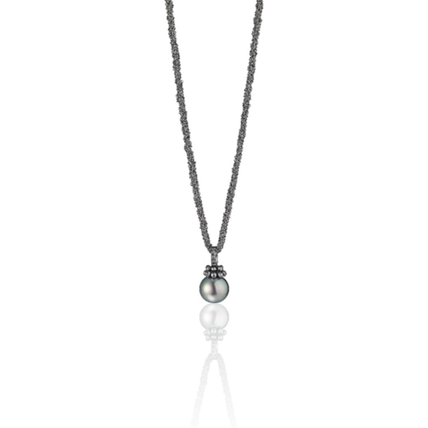 RENDEZVOUS WHITE GOLD, TAHITIAN PEARL & BLACK DIAMOND PENDANT (Image 1)