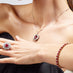 18CT WHITE AND YELLOW GOLD OVAL RUBY AND DIAMOND CLUSTER PENDANT (Thumbnail 4)