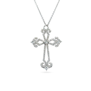 18CT WHITE GOLD DIAMOND CROSS