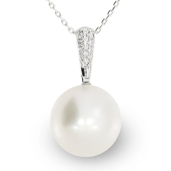 AUTORE 18CT WHITE GOLD SOUTH SEA PEARL & DIAMOND PENDANT (Image 2)