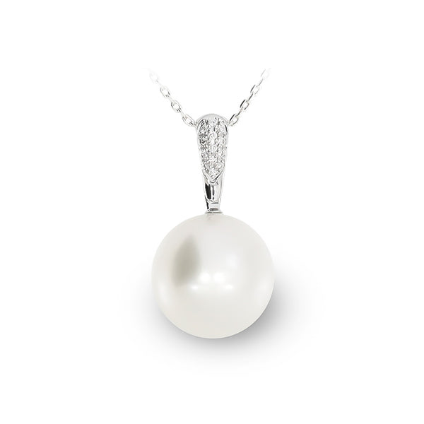 AUTORE 18CT WHITE GOLD SOUTH SEA PEARL & DIAMOND PENDANT (Image 1)