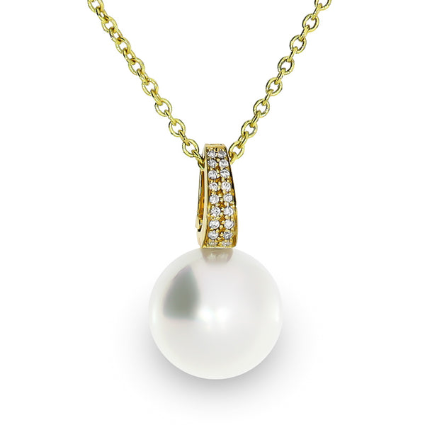 AUTORE 18CT YELLOW GOLD SOUTH SEA PEARL & DIAMOND PENDANT (Image 1)