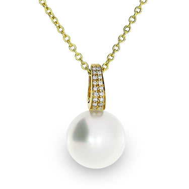 AUTORE 18CT YELLOW GOLD SOUTH SEA PEARL & DIAMOND PENDANT