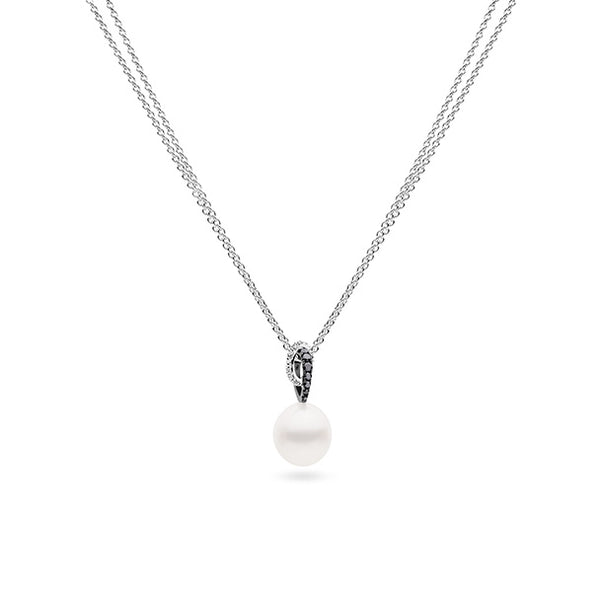 KAILIS 'ANGELIC' 18CT WHITE GOLD AND BLACK RHODIUM, SOUTH SEA PEARL, BLACK AND WHITE DIAMOND PENDANT (Image 1)