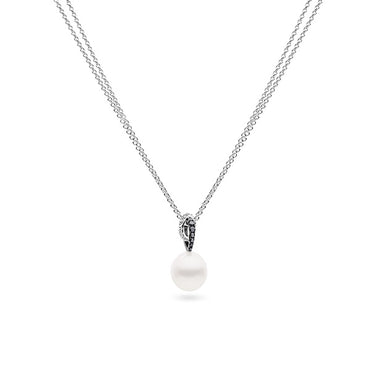 KAILIS 'ANGELIC' 18CT WHITE GOLD AND BLACK RHODIUM, SOUTH SEA PEARL, BLACK AND WHITE DIAMOND PENDANT