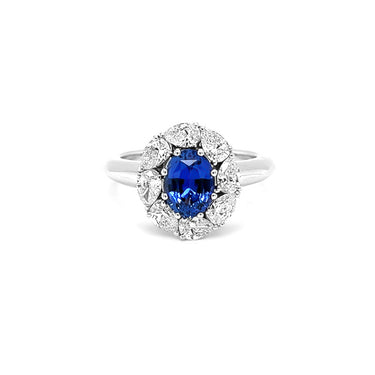 PICCHIOTTI 18CT WHITE GOLD 1.64CT SAPPHIRE AND DIAMOND RING