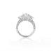 18CT WHITE GOLD THREE STONE EMERALD CUT RING WITH DIAMOND SET BAND (Thumbnail 2)