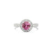 PLATINUM PINK SAPPHIRE AND DIAMOND HALO DESIGN RING (Thumbnail 1)