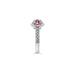PLATINUM PINK SAPPHIRE AND DIAMOND HALO DESIGN RING (Thumbnail 2)