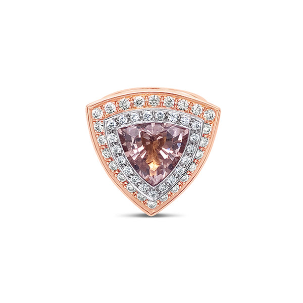 JORG HEINZ TRILLIANT CUT MORGANITE AND DIAMOND RING (Image 1)