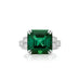5.52ct ASSCHER CUT GREEN TOURMALINE AND DIAMOND RING IN 18CT WHITE GOLD (Thumbnail 1)