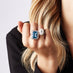 18CT WHITE GOLD EMERALD CUT AQUAMARINE AND DIAMOND RING (Thumbnail 6)