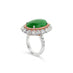 PLATINUM OVAL GREEN JADE CABOCHON PINK AND WHITE DIAMOND DRESS RING (Thumbnail 3)