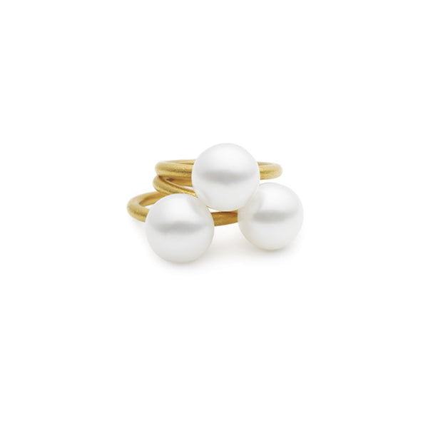 KAILIS 'KALISSIMA AMADORA' 20CT YELLOW GOLD AND 18CT WHITE GOLD SOUTH SEA PEARL RING (Image 1)
