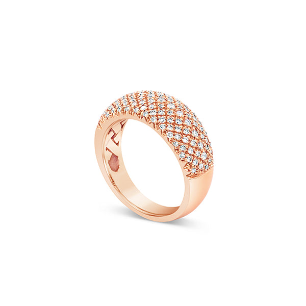 18CT ROSE GOLD PAVE DIAMOND BAND (Image 3)