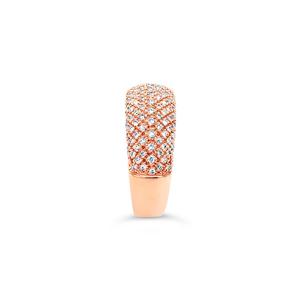 18CT ROSE GOLD PAVE DIAMOND BAND (Image 4)