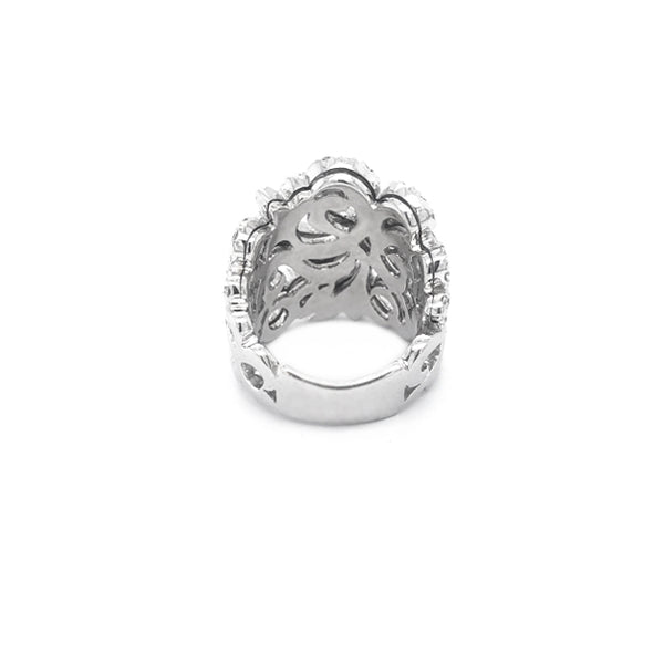 NEW ITALIAN ART 18CT WHITE GOLD DIAMOND SET RING (Image 5)